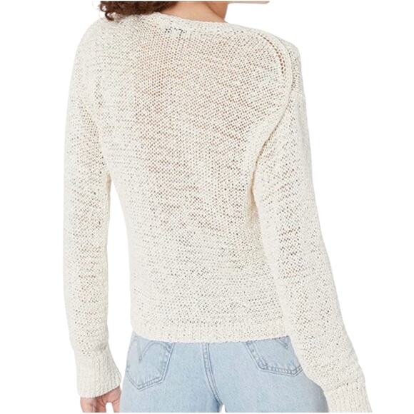 Vince Textured Cable Crewneck Cream Sweater SMALL - Picture 2 of 9